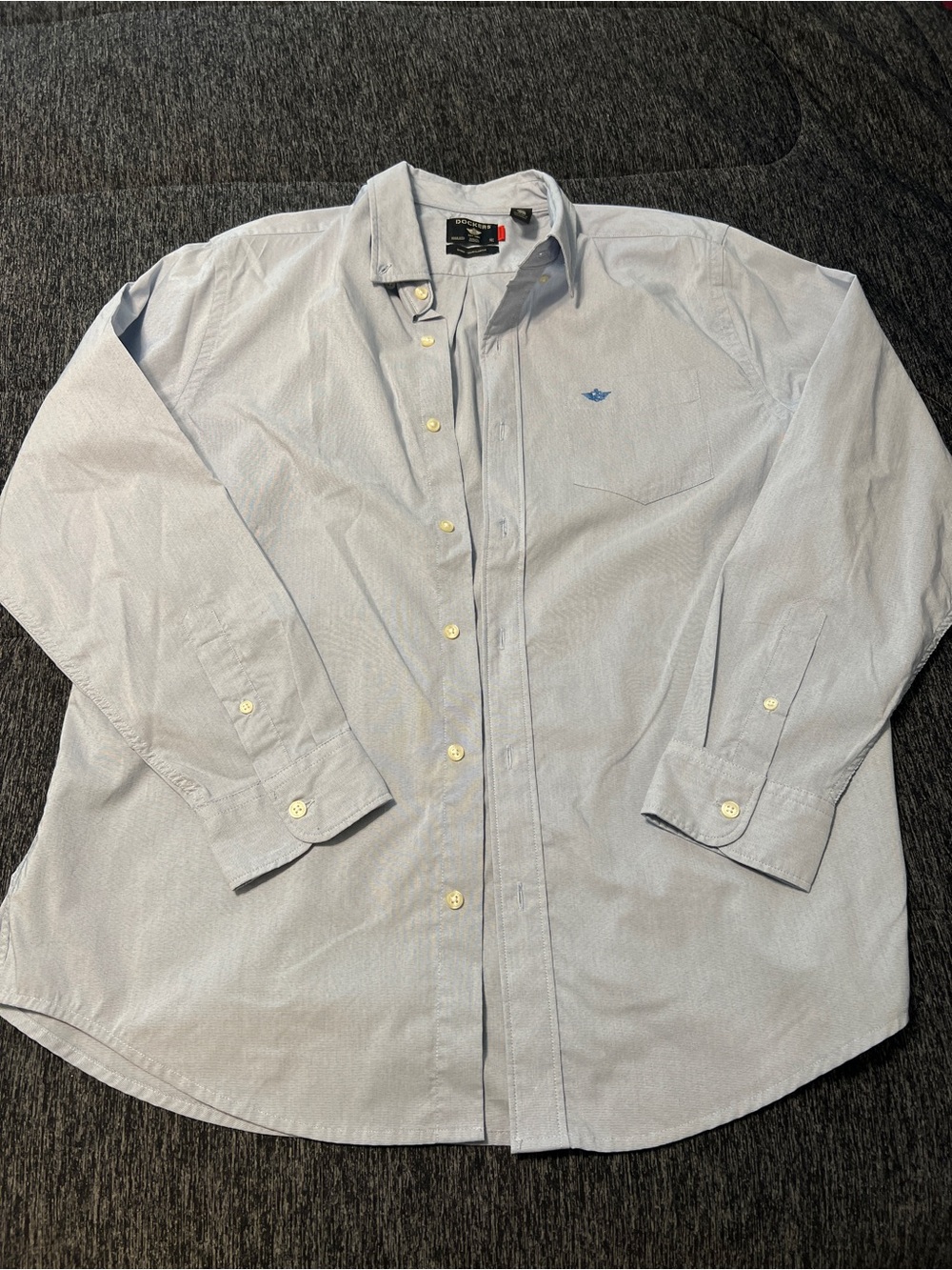 Dockers Light Blue Men's Button-Down Dress Shirt